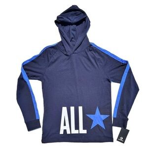 Converse Hooded Long Sleeve T-shirt Boys XL Blue All Star Cotton New NWT